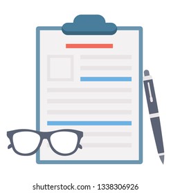 Report writing icon vector 