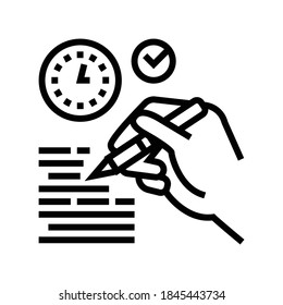 report writing line icon vector. report writing sign. isolated contour symbol black illustration