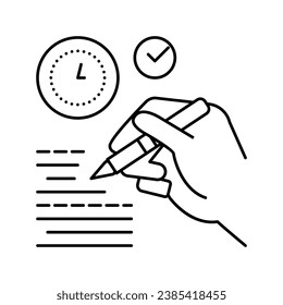 report writing line icon vector. report writing sign. isolated contour symbol black illustration