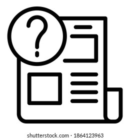 Reportage article icon. Outline reportage article vector icon for web design isolated on white background