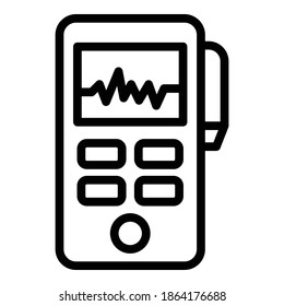 Reportage dictaphone icon. Outline reportage dictaphone vector icon for web design isolated on white background