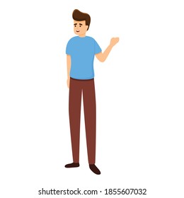 Bildungs-Studentensymbol. Cartoon der berichteten Studierenden Vektorsymbol für Webdesign einzeln auf weißem Hintergrund
