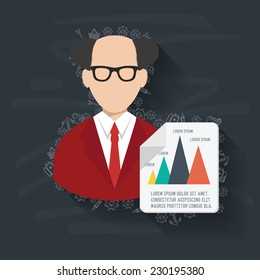 Report,Businessman on blackboard background,vector