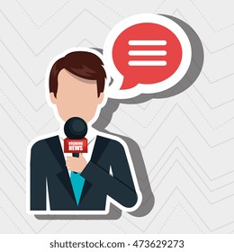 reporter avatar with speech bubble isolated icon design, vector illustration  graphic 