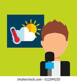 reporter breaking news icon vector illustration design