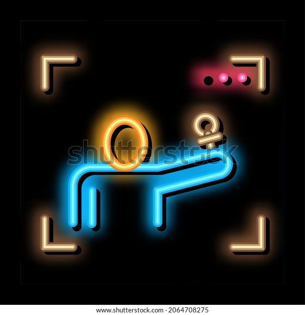 Reporter\
Cadre neon light sign vector. Glowing bright icon Reporter Cadre\
isometric sign. transparent symbol\
illustration