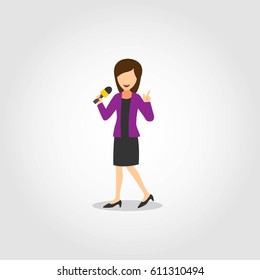 Reporter Character Design Vector.