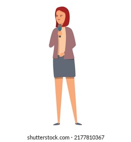 Reporter character icon cartoon vector. Tv news. Media camera