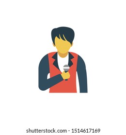 reporter glyph flat vector icon