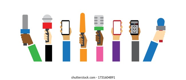 Reporter hands icon. Logo vector illustration.