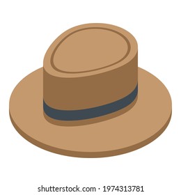 Reporter hat icon. Isometric of reporter hat vector icon for web design isolated on white background