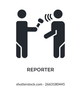Reporter Icon Glyph Style. Vector Illustration For Graphic Design