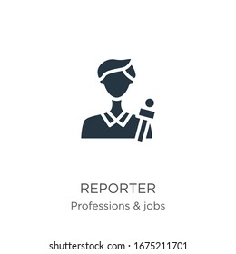 Reporter Symbol Vektorillustration. Trendy flach Reporter Symbol aus der Sammlung von Berufen & Jobs einzeln auf weißem Hintergrund. Vektorillustration-Illustration kann für Web- und Mobile-Grafikdesign, Logo, eps10 verwendet werden