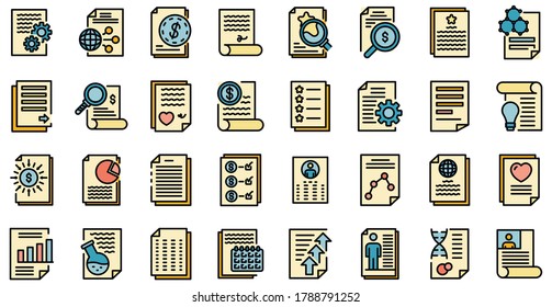 Reporter icons set. Outline set of reporter vector icons thin line color flat on white