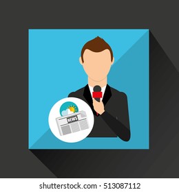 reporter man weather forecast news meteorologist design vector illustration eps 10