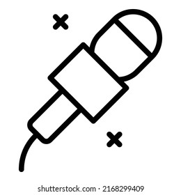 Reporter microphone icon outline vector. Studio media. Tv news