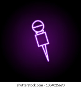 reporter microphone neon icon. Elements of media, press set. Simple icon for websites, web design, mobile app, info graphics