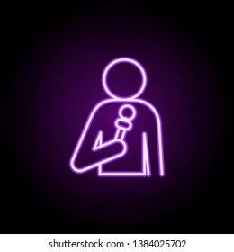 the reporter neon icon. Elements of media, press set. Simple icon for websites, web design, mobile app, info graphics