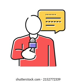 reporter news color icon vector. reporter news sign. isolated symbol illustration