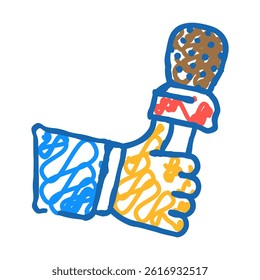 reporter news media doodle icon sketch vector. reporter news media sign. isolated symbol illustration