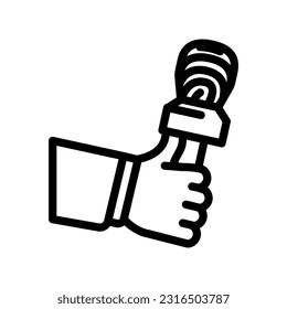 reporter news media line icon vector. reporter news media sign. isolated contour symbol black illustration