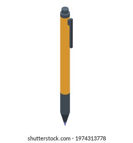 Reporter pen icon. Isometric of reporter pen vector icon for web design isolated on white background