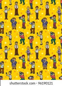  reporter people seamless pattern
