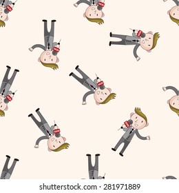 Reporter and photographer , cartoon seamless pattern background