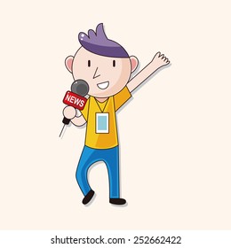 Reporter and photographer theme elements vector,eps
