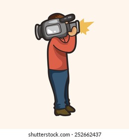 Reporter and photographer theme elements vector,eps