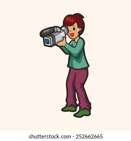 Reporter and photographer theme elements vector,eps - Shutterstock ID 252662665