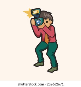 Reporter and photographer theme elements vector,eps