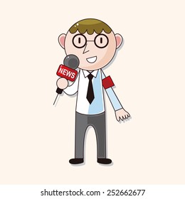 Reporter and photographer theme elements vector,eps