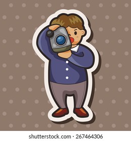 Reporter and photographer theme elements vector,eps