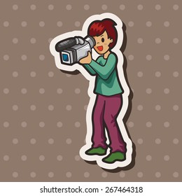 Reporter and photographer theme elements vector,eps