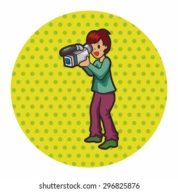 Reporter and photographer theme elements vector,eps