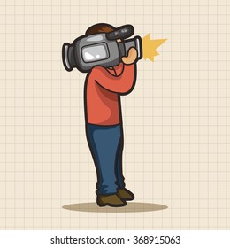 Reporter and photographer theme elements vector,eps