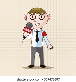 Reporter and photographer theme elements vector,eps