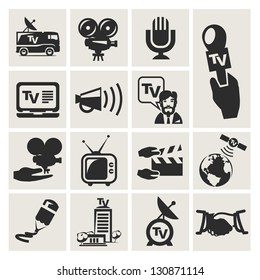 Reporter. Set of icons vector