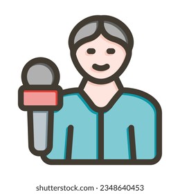 Reporter Thick Line Filled Colors For Personal And Commercial Use.
