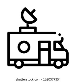 Reporter Truck Icon Vector. Outline Reporter Truck Sign. Isolated Contour Symbol Illustration