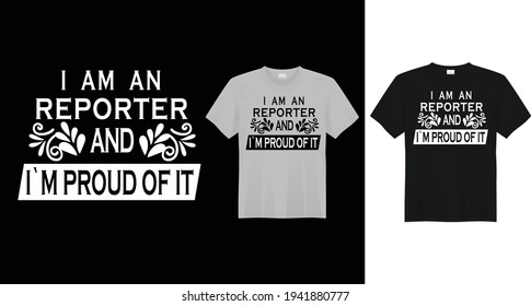 Reporter t-shirt design template vector