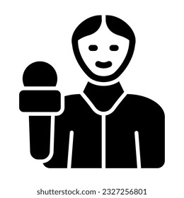 Reporter Vector Glyph Icon For Personal And Commercial Use.
