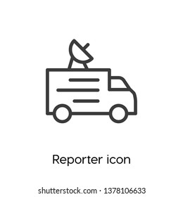 Reporter vector icon, Reporter symbol. Linear style sign for mobile concept and web design. Reporter symbol logo illustration. vector graphics - Vector.