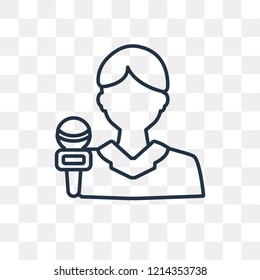 Reporter vector outline icon isolated on transparent background, high quality linear Reporter transparency concept can be used web and mobile