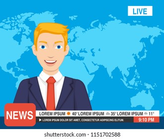 Reporter are work in the television to announce the breaking news