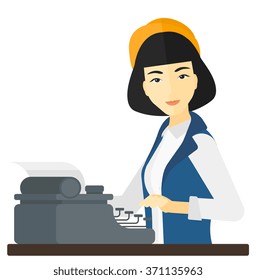 Reporter working at typewriter.