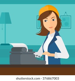 Reporter working at typewriter.