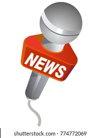 Reporter's microphone with tag "live"