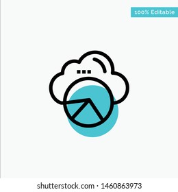 Reporting, Cloud, Data Science, Cloud Science turquoise highlight circle point Vector icon. Vector Icon Template background